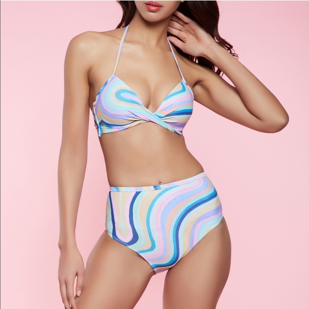 “OASIS” high waisted cut out bottoms bikini set